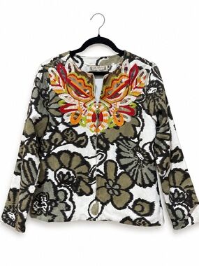 Life Style NWT Embroidered Boho Cotton Jacket S